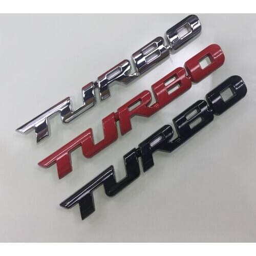 3D Car Styling Metal TURBO Letters Emblem Sticker Rear Tailgate Badge Decor