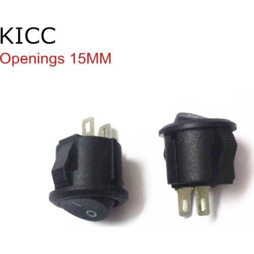 500* Small Round Black 2-Pin 2-Files 3A/250V 6A/125V Rocker Switch Seesaw Power Switch