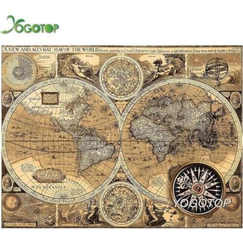 Full Square Round Drill 5D DIY Diamond Painting Countdown world map 3D Embroidery Bead Cross Stitch 5D Mosaic Home Decor YY2124