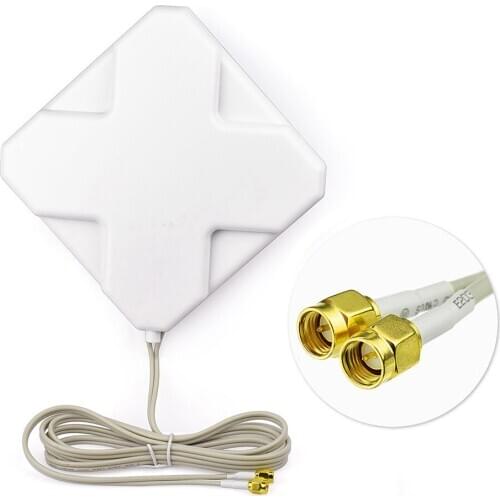 Superbat 4G LTE Antenna 698-960/1710-2690MHZ 35db Antenna Booster Double SMA Aerial Plug Connector for Huawei ZET USB Modem