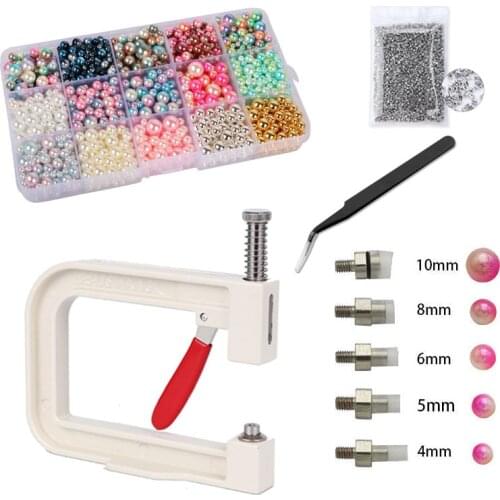 Pearl Setting Machine Handmade Beads HandPress Tool Boxed Non-Porous Round Gem DIY Clothing/Trousers/Bags/Shoes/Dress/Nail Art