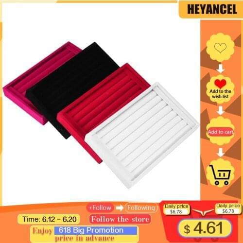 Velvet Jewelry Insert Display Holder Ring Earring Jewelry Display Organizer Jewelry Box Wooden Flat Stackable Tray Holder Storag