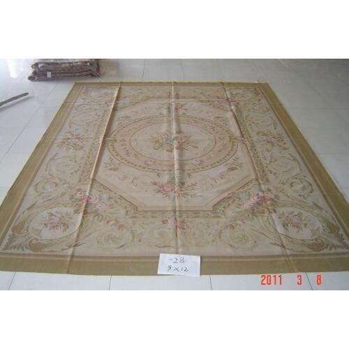Free shipping 9'x12' French Aubusson rugs beige madallain design