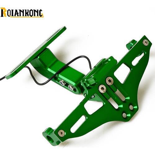 CNC Aluminum Motorcycle Rear License Plate Mount Holder with LED Light For Aprilia TUONO R V4R Factory V4 R MANA 850 RS 125 250