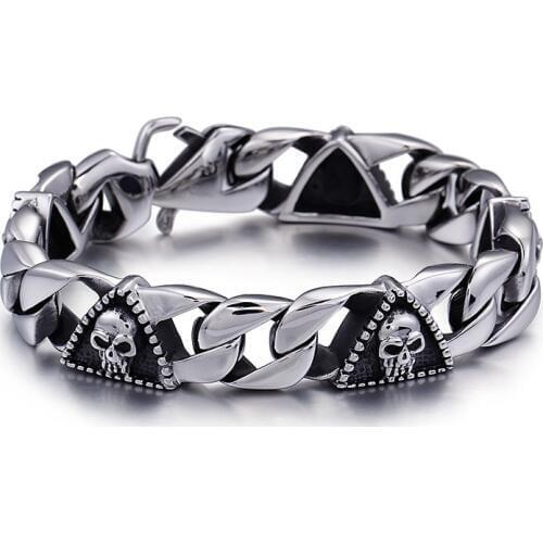 Pharaoh skull classic men trend titanium steel bracelet