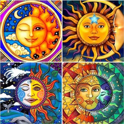 MomoArt Diamond Mosaic Moon Cartoon Sale Diamond Painting Sun Abstract Cross Stitch Embroidery Full Square Round Handmade Gift