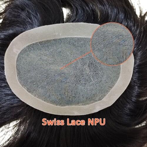 Men Toupee 100% Real Human Hair Lace And Npu Wig For Men Australia Capillary Prosthesis 6inch Indian Hair Replacement System