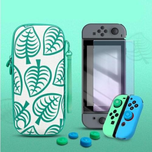 Animal Crossing Game Accessory Set For Nintendo Switch Travel Carrying Bag Protector Case Thumb Stick Grip Caps