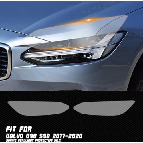 New Car LH+RH Smoke TPU Headlights Protective Precut Film Sticker Cover Trim Fit For Volvo V90 S90 2017-2020