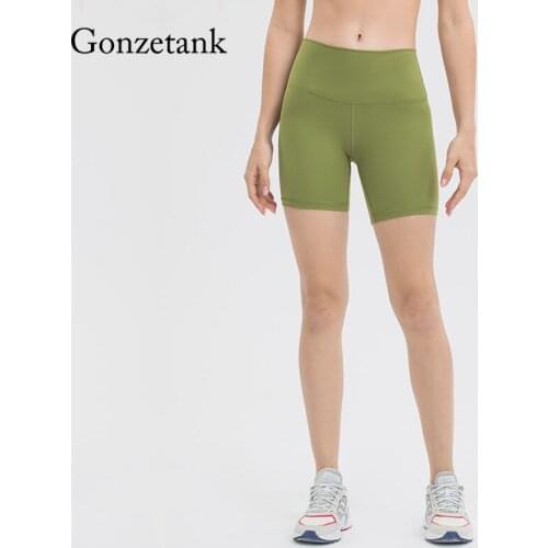 New Seamless Yoga Shorts Pure Color No Embarrassment Line Sports Pants High Waist Hip Tight Elastic Womens Leggings Gym wear