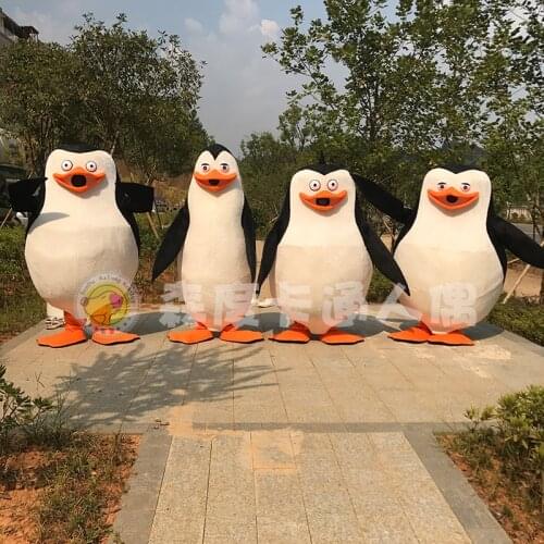 The Penguins of Madagascar Penguin Mascot Costume Halloween Cosplay Fancy Dress Animal Cartoon Mascot Costumes Adult Size