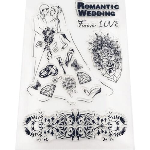 Romantic Wedding Transparent Clear Silicone Stamp Seal For DIY Scrapbooking Bullet Journal Stencil Decor Office School Supplies