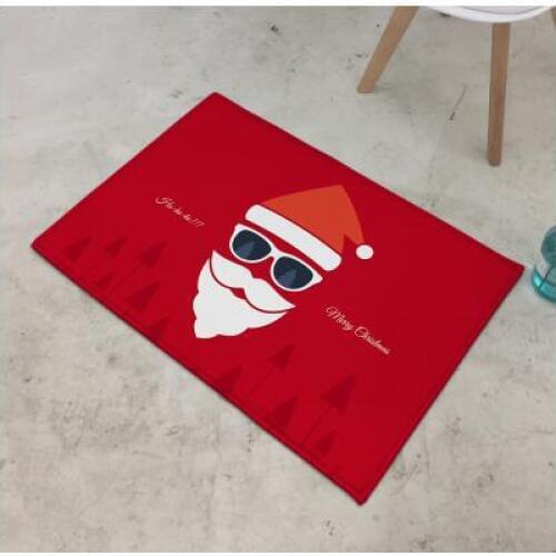 Christmas pattern flannel carpet rug living room velvet doormat anti slip bathroom rugs indoor