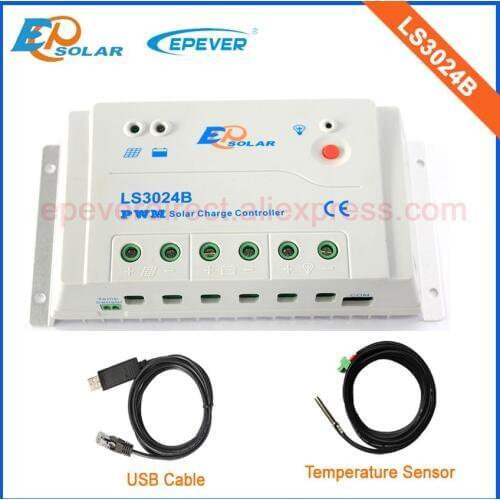 Intelligent pwm solar battery controller 30A regulator EP factort original products LS3024B 12V/24V auto work USB cable