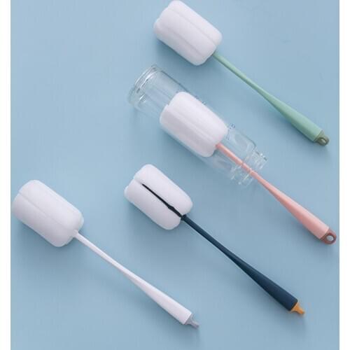 Household Bottle Sponge Brushes Long Handle Hanging Dust Removal Sponge Bottle Cup Cleaning Brush Kitchen Tool baby Accessories
