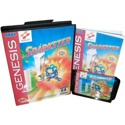 Sparkster US Cover US/JAP Shell for 16 bit MD Game Card With Boxed and Manual For Megadrive Genesis system
