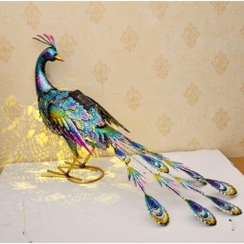 Outdoor solar lights for home garden European and American villa iron peacock Swan luminous floor garden decoration