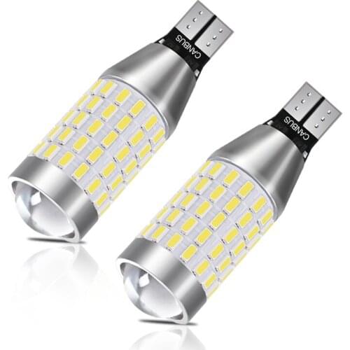 JIACHI 2PCS T15 LED Bulbs 921 912 Car Reverse Lamp W16W Auto Signal Light Parking Backup Lights Canbus Error Free DC12-24V White