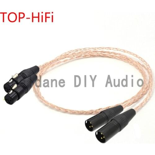 TOP-HiFi Pair Bold Version 8CU Single Crystal Crystal HIFI XLR Male to Female Leads Balanced Audio Cable for Amplifier CDplayer