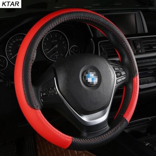 KTAR PU Leather Universal 38CM Car Steering-wheel Cover Car-styling Sport Auto Steering Wheel Covers Anti-Slip Auto Access