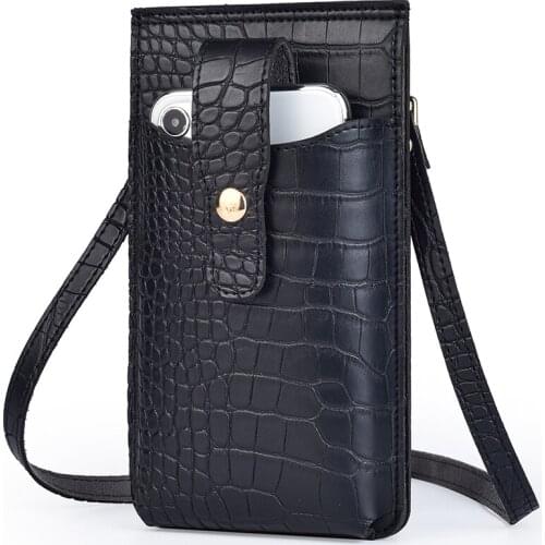 High Quality 5.5-6.9inch Universal mobile phone bag cover card bag shoulder messenger bag buckle phone leather case girls wallet