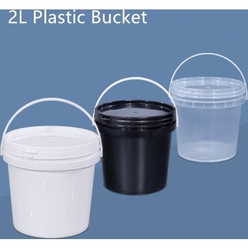 5PCS of 2L High Quality Plastic Bucket with Lid and Handle Good Sealing container for Water Honey Food Grade storage pail