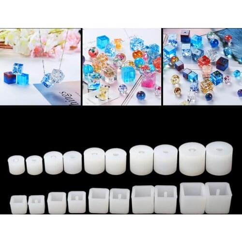 10/20Pcs Silicone DIY Round Square Beads DIY Mold Jewelry Making Resin Casting Mold