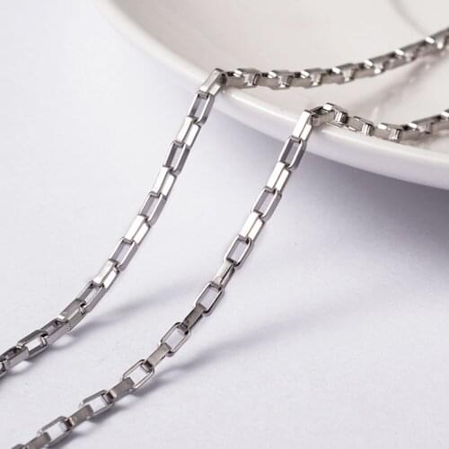 10m/Roll Unwelded 304 Stainless Steel Rectangle Box Chains for Bracelet Necklace jewelry making Accessories 4x2x1mm,with Spool