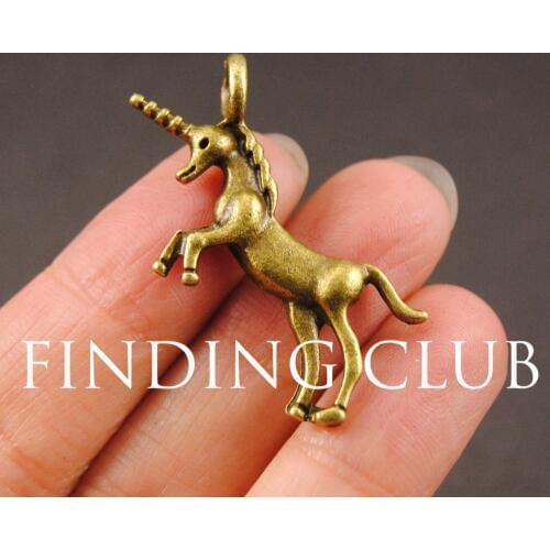15 pcs Bronze Huge Unicorn Trojan Horse Charm DIY Metal Bracelet Necklace Jewelry Findings A829
