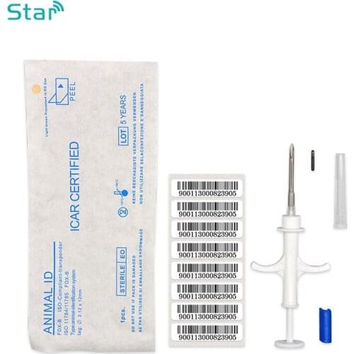 20pcs ISO ICAR 2*12mm Dog Id Tag RFID Syringe Injection for Animals