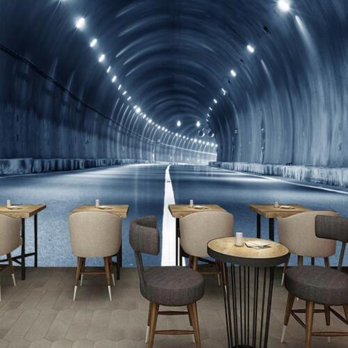 Custom 3d mural 3D stereo time tunnel bar KTV restaurant background murals customized high quality wallpaper