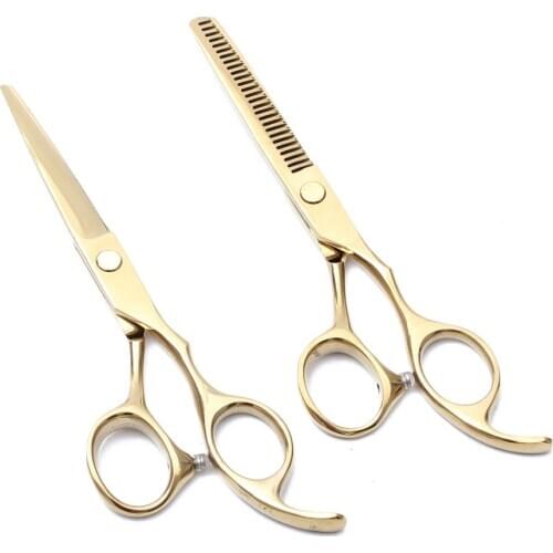 5.5" Stainless Gold Customized Logo Dogs Grooming Scissors Straight Scissors Thinning Shears Pet Scissors Animal Scissors C1005