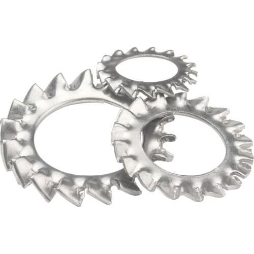100Pcs/lot DIN6798A M2.5 M3 M4 M5 M6 M8 M10 304 Stainless Steel Washers External Toothed Gasket Washer Serrated Lock Washer