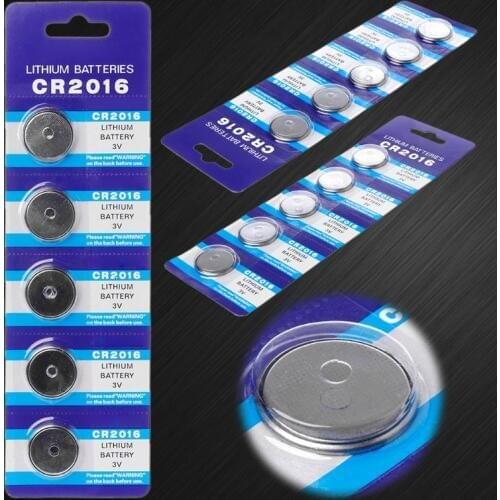 5PCS Button Battery CR2016 3V Lithium Cell Coin Batteries LM2016 BR2016 DL2016 Watch Electronic Promotion Toy Remote