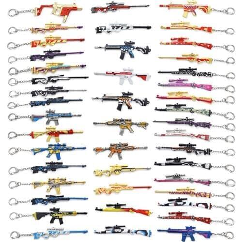 50pcs/lot Weapon Model PUBG Keychain Battlegrounds Awmakm 98K Gun Keyring 12cm Key Chain Army Jewelry Wholesale Mixorder