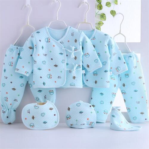 24 Colors 7 Pieces/Set Newborn Baby Clothing Sets Gift Underwear Suits Infant 100% Cotton Character Full Month Clothes For 0-3M