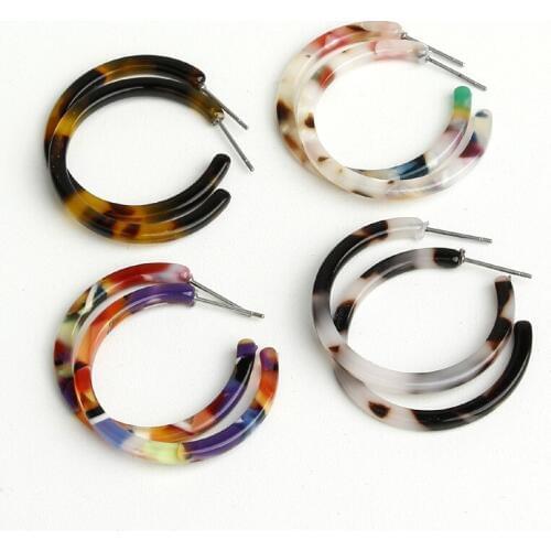 Acrylic Earrings New Fashion Western Style Wild Earrings Simple Hipster Colorful Resin Acetate Plate Female Earrings Wholesale