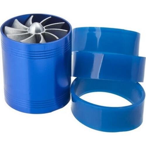 Free Shipping F1-Z Double Turbine Turbo Charger Gas Fuel Saver Fan Car Supercharger VR-FSD11