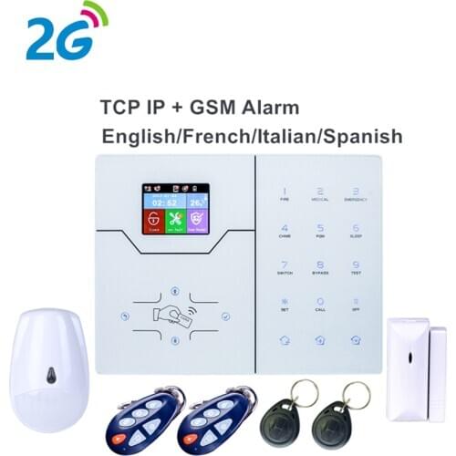 Wireless French Text Menu TCP IP Alarm System GPRS GSM Smart Home Security Alarm System Control by WebIE and APP