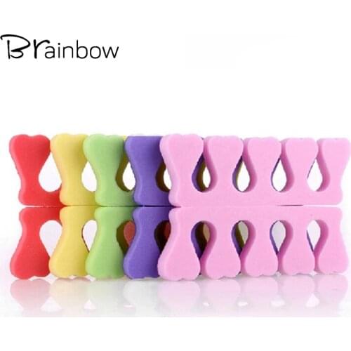 Brainbow 5Pairs/Lot Nail Separator Soft Sponge Foam Finger Toe Separator Nail Art Salon Pedicure Manicure Tools Hand Foot Care