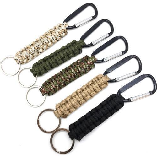 Umbrella Rope Carabiner Keychain for outdoor activity Umbrella Rope 7Strand Climbing Camping survival Ring for climbing jewelry
