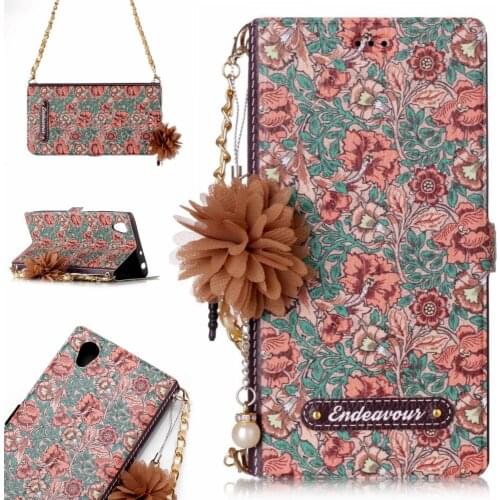 Floral Phone Case Bag For Sony Xperia L1 Case Cover Wallet TPU Leather Back Cover Phone Case For Sony Xperia L1 Flip Case Shell