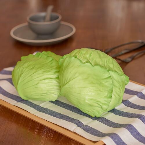 Kids Play House Toy PU Simulation Green Cabbage Model Table Display Home Decorate Photography Props Plastic Crafts Pretend Play