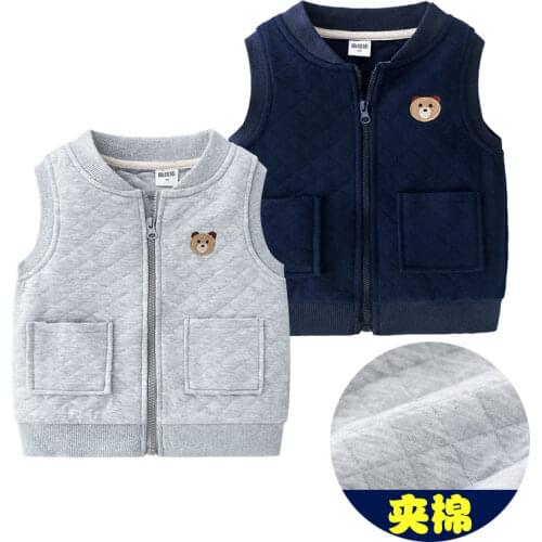 Childrens vest cotton spring autumn winter 2021 new childrens clothing thickened baby warm vest boys waistcoat P4376