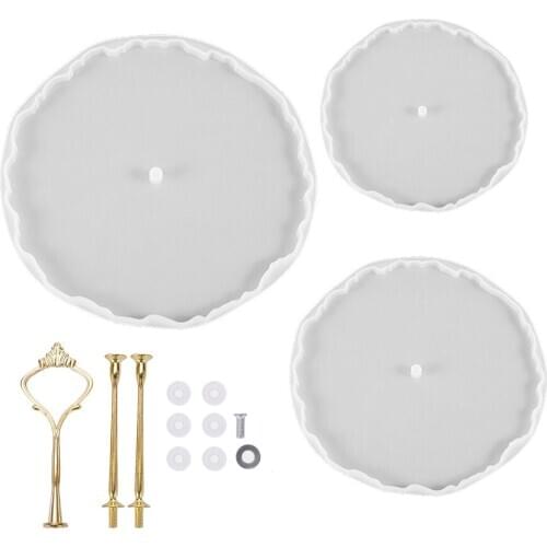 DIY 3-Layer Fruit Tray Tea Tray Silicone Resin Mold Epoxy Tray Coaster Resin Mold For Desktop Decoration Art Crafts Tool