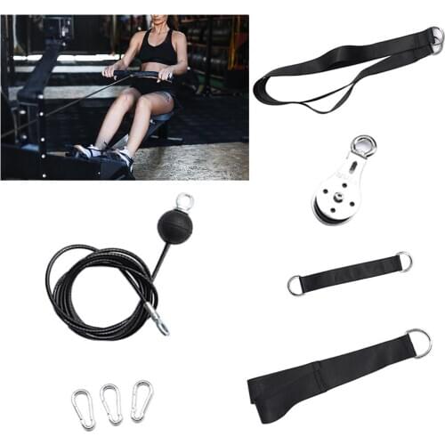Home Fitness Workout Equipment Pulley System Triceps Training Exerciser Cable Machine Rally Attachments For Gym