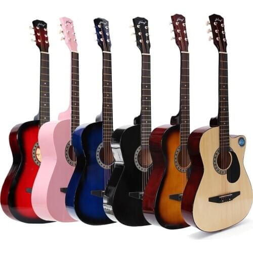 38inch Guitar Folk Acoustic Guitar 6 string Basewood Guitar With Backpack Pick Capo Strap Beginners