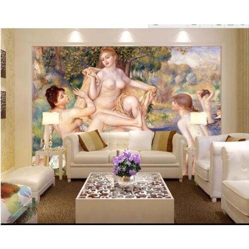 Customized 3d wallpaper 3d tv wallpaper murals The sun bath female European background wall paintings wallpaper