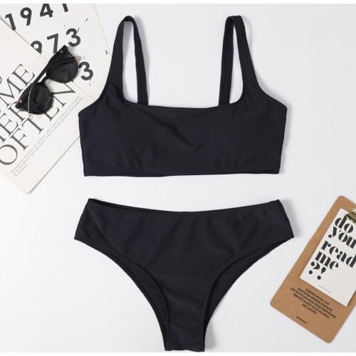 JAYCOSIN Solid Swimwear Swimwear swimsuits women summer 2020 Push Up Halter bikini swimsuit women 2 pieces high waist 2020 tops