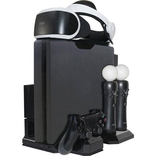 Storage Kit For Playstation 4 Console For PS4 VR Glasses Connector Joystick PS Move Charger For Dualshock4 Cooler Vertical Stand